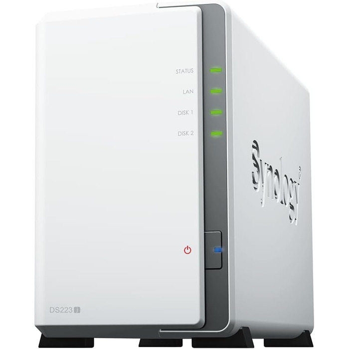 Synology DS223J 2-байтовий NAS для дому, білий (8TB)