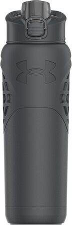 Under Armour Stainless Steel Water Bottle, Insulated, Carabiner Clip, Leakproof, for Kids and Adults, All Sports, Gym, 680 ml (710 ml, Slate Gray)