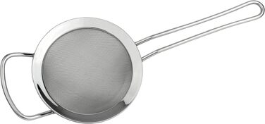 Сіто підсипання Grunwerg ST-3009 дрібносітчаста, з полірованим краєм та ручкою, срібляста, діаметр 22.5 см