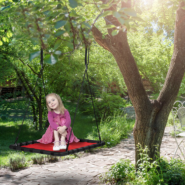 Relaxdays Corner Hanging Chair in Red