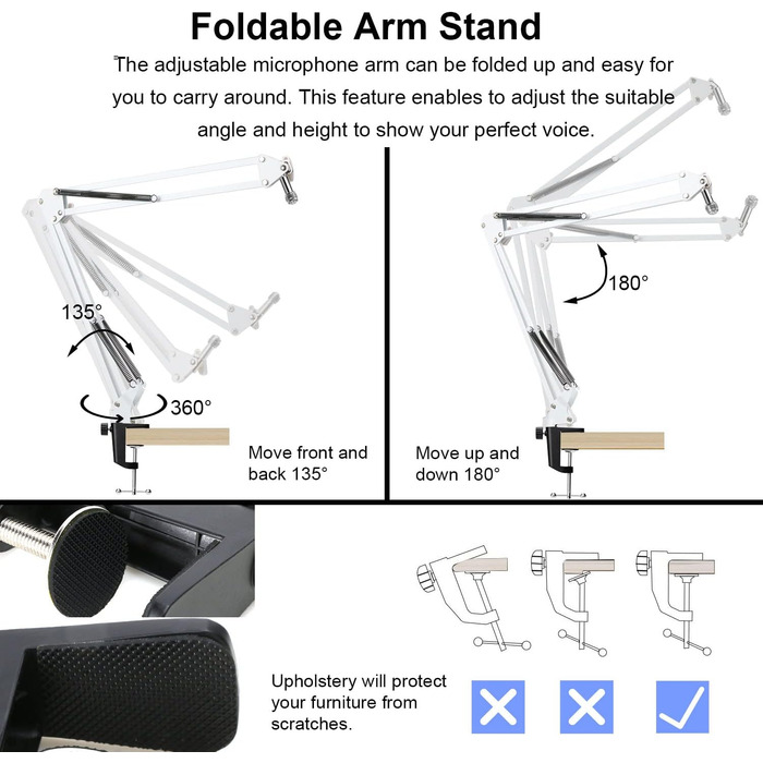 Тримач мікрофона YOUSHARES для Razer Seiren Mini/V3 Mini - професійний кріплення з поп-фільтром для геймінгу, стрімінгу та подкастингу