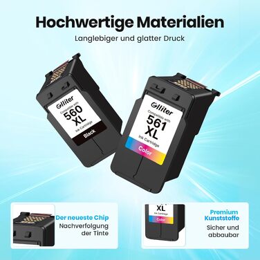 Комплект картриджів 560 XL та 561 XL для принтерів Canon PIXMA TS5300, TS5350, TS5351, TS7400, TS7450 (чорний та кольоровий)