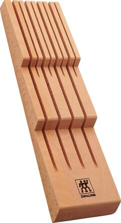 ZWILLING Drawer Knife Block, Drawer Insert, For 8 Knives, 41 x 10.8 x 4.8 cm, Wood, Brown