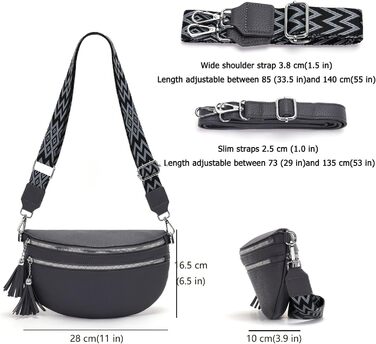 Сумка-бананка жіноча бежева через плече середнього розміру кросбоді з відділенням для карток та 2 ремінцями - ідеальна для міста!