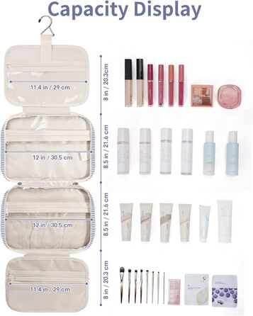 Набір для гігієни Narwey для дівчаток: велика косметичка/валіза для душу з сіткою, зелено-блакитна, L