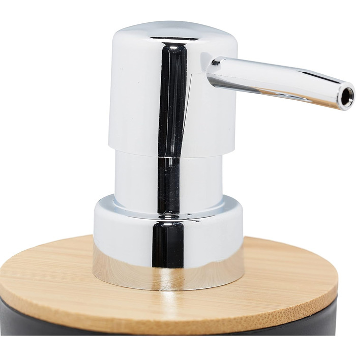 Набір для ванної кімнати Relaxdays, 6 предметів: аксесуари з пластику та бамбуку, повна комплектація, чорний колір