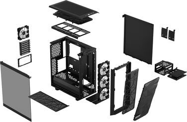 Корпус для ПК Fractal Design Meshify 2 Compact Black ATX Mid Tower, RGB, загартоване скло (Light Tint), високий повітряний потік
