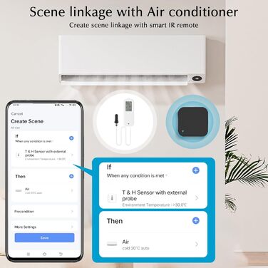 eMylo WiFi Thermometer, Smart Refrigerator Thermometer App Monitor, Data Export ℉/℃, WiFi Hygrometer Thermometer Indoor Outdoor for Greenhouse, Aquarium, Refrigerator, 2 Pack with Display