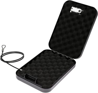 Сейф з кодовим замком HMF 316-02, переносна скринька для зберігання, чорний (24 x 16,5 x 4,5 см)