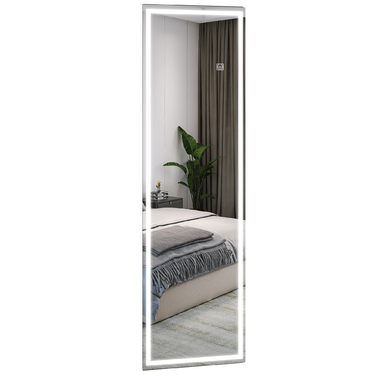HOMCOM Wall Mirror 120 x 40 cm Full-Length Mirror with LED Lighting, 3 Light Colors, Rectangular Mirror with Touch Switch, Memory Function for Bedroom, Bathroom | Aosom
