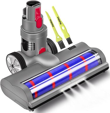 Електрична турбо-щітка Italdos для пилососів Dyson V7 V8 V10 V11 V12 V15 з LED-підсвічуванням та великими колесами