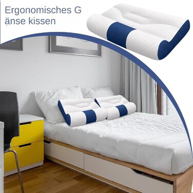Novgorod Neck Pillow, Contour Pillow for Sleeping | Ergonomic Contour Bed Pillow, Adjustable Height, Contoured Neck Support Pillow for Neck Relief
