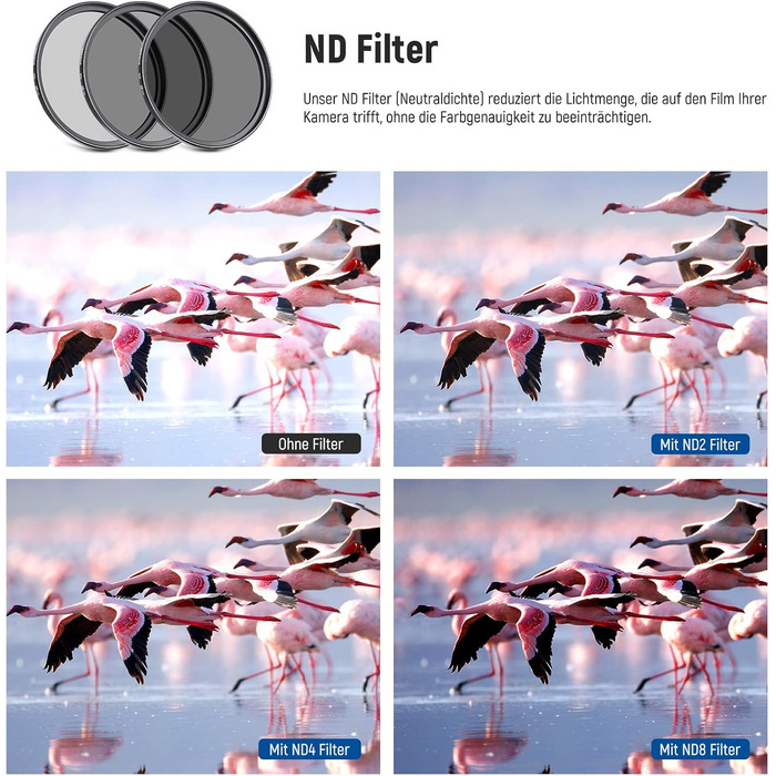 Набір об'єктивів та ND-фільтрів NEEWER для APS-C: ширококутний, телеоб'єктив, макро, UV, CPL, FLD, ND2, ND4, ND8 (58mm)