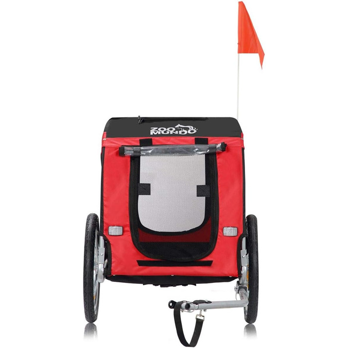 Причіп для велосипеда Zoomundo для собак, зелений/чорний - срібна рама