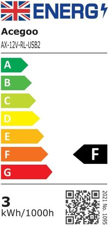 Світлодіодна лампа для кемпера Acegoo 12V/24V з USB зарядкою, червоним нічником, димуванням та гнучким кронштейном