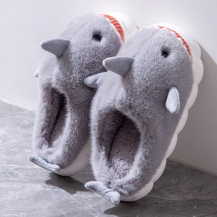 Тапочки жіночі та чоловічі зимові з плюшу, теплі, зручні, з антиковзким покриттям (43/44 EU, сірий)