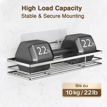 Підставка для душу без свердління 2 шт. з нержавіючої сталі SUS304, полиця для ванної кімнати, клейка