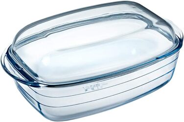 Ôcuisine Прямокутна жароміцна форма для запікання, 4,5 л, скляна, 37x14x22 см, прозора