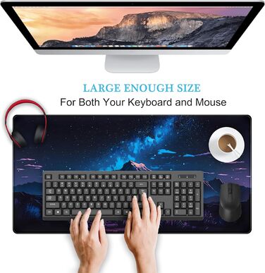 Килимок для миші та клавіатури Moon Mushroom XXL 80x40 см (Blue Mountain)