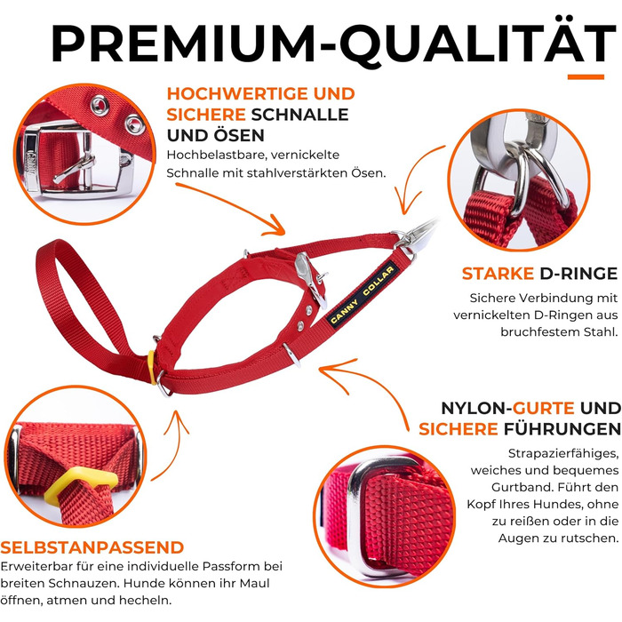 Нашийник-напівобруч Canny Collar для собак – проти ривка | Безпечний та ефективний контроль | Тренувальний аксесуар для спокійних прогулянок | Розмір 5, Чорний, обхват шиї 43-48 см