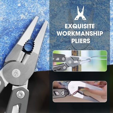 BIBURY Multitool - Titanium Multi-Tool Set for Men & Women | Camping, Hunting, Fishing & Hiking | Stainless Steel Pliers with Screwdriver