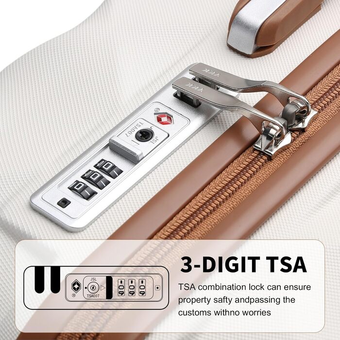 Чемодан British Traveller Hartschalenkoffer Groß, 74.5 x 49 x 30.5 см, з ABS + PC, TSA-замок, 4 колеса, для подорожей та бізнесу (Крем, M)