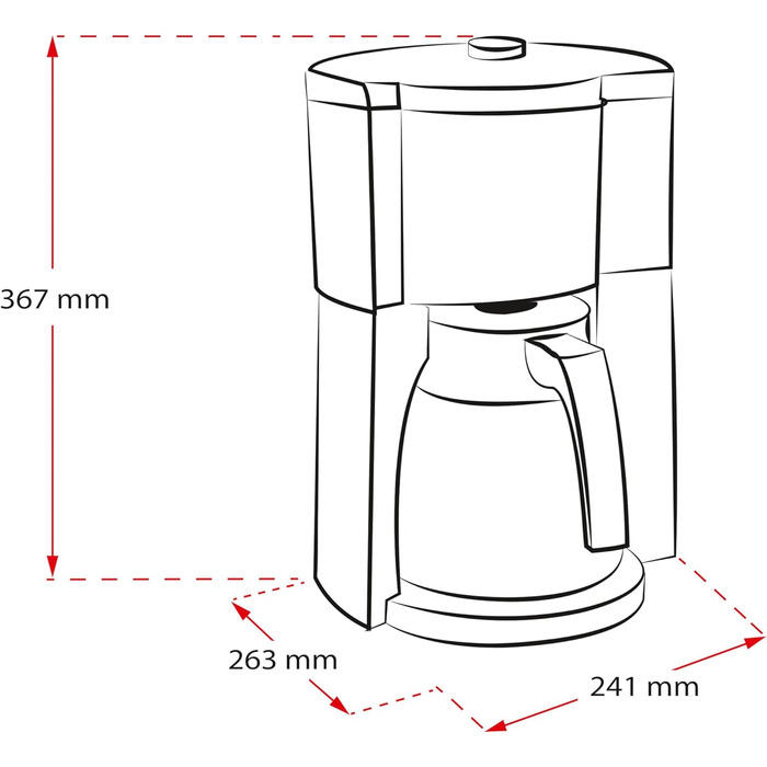Melitta Look Therm Timer - Filter Coffee Machine - with Thermos Carafe - Timer Function - Drip Stop - White (1025-17) White with Thermos Carafe Single