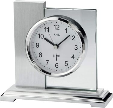 AMS 5141 Table Clock Table Clocks (33 x 27 x 15 cm, Silver)