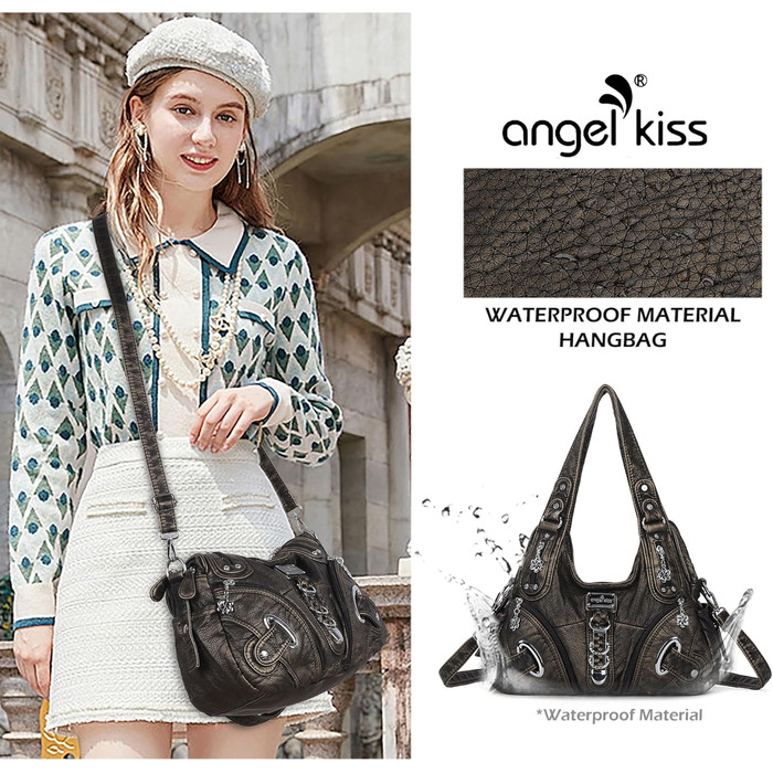 Сумка жіноча Angelkiss Hobo велика, повсякденна, через плече, бронзова (801bronze)