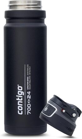Contigo Free Flow Stainless Steel Water Bottle, 100% Leak-Proof, Large BPA-Free Insulated Thermo Water Bottle, Keeps Drinks Cold for Up to 29 Hours, Premium Outdoor Iso-Sport Bottle, 700 ml