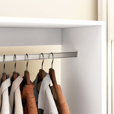 HOMCOM Mobile Clothes Closet Wardrobe with Shelf 4 Swivel Wheels for Living Room Bedroom, Aluminum Alloy, 60 x 40 x 127 cm, White | Aosom