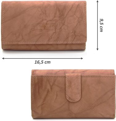 ekavale Women's XXL Leather Wallet with RFID Protection - Leather Wallet with Multiple Compartments for Women (Tan)