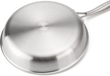 Преміум сковорода EliteHoff 28 см з антипригарним покриттям, нержавіюча сталь, індукційна, для всіх плит, PFOA-free, безпечна для духовки та посудомийної машини, срібна (E-7549)
