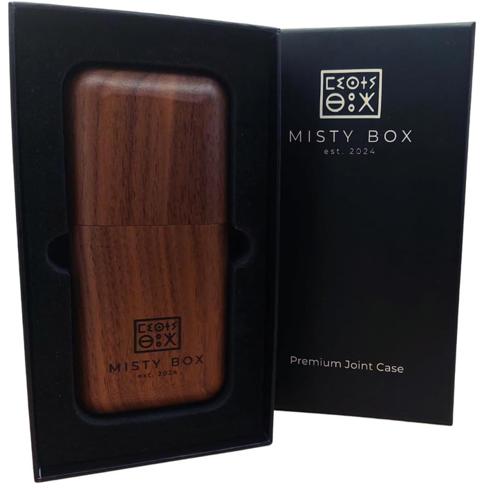 Misty Box – Преміум футляр для джойнтів з натурального горіха, 4-ох місний, стильний аксесуар для транспортування та зберігання, ідеальний подарунок