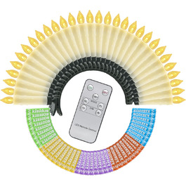 Kisidus бездротові LED свічки для ялинки, 40 шт, з батарейками, теплий білий, пульт ДУ, таймер