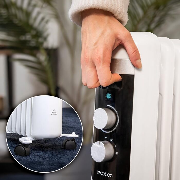 Електричний масляний радіатор Cecotec ReadyWarm 750 Space White – 1500 Вт, 3 режими, для кімнат до 15 м²