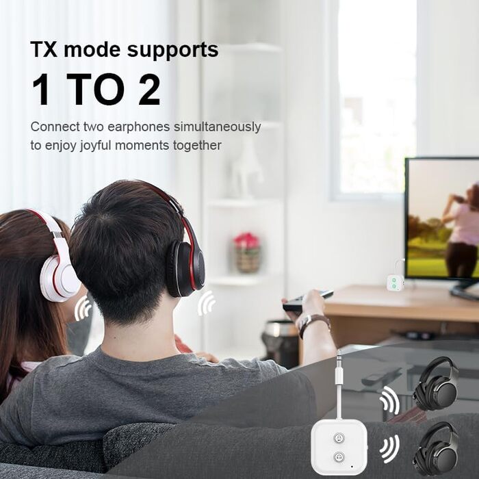 Isobel Bluetooth Передавач та Приймач 2-в-1: Bluetooth Адаптер 5.0 з низькою затримкою для TV/PC/Laptop. Підтримка Optical Toslink RCA 3.5mm AUX. Dual Link (Ultimate Transmitter Receiver)
