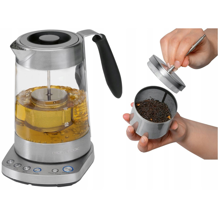 Електричний чайник Profi Cook 501020, 3000 Вт, 1,7 л, сріблястий/сірий