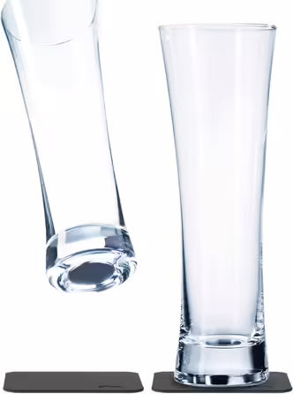 silwy® Magnet Glasses, fine crystal glasses with perfectly integrated magnets and metallic Nano-Gel coasters (Beer // 0.3 liters)