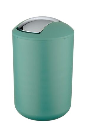 Кошик для косметики та смітника у ванну WENKO Brasil L, 6.5 л, з гойдальним кришкою, ударостійкий пластик, BPA-free, зелений