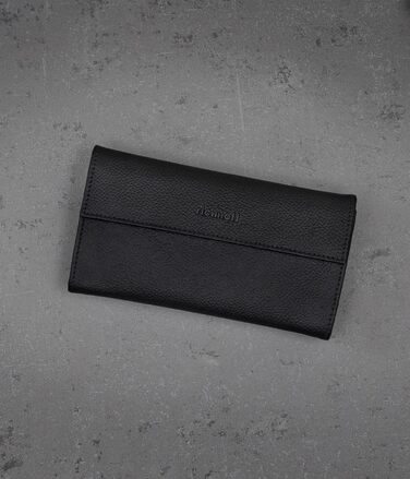 Richhoff Tobacco Pouch made of Premium Leather - Tobacco Bag with Magnetic Closure - Rolling Pouch with Extra Double-Paper & Filter & Lighter Pocket - Tobacco Bag - (Black)