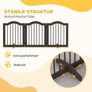 Захисний бар'єр для собак PawHut 5-секційний, 261,5 x 61 см, розкладний, з дверцятами, білий