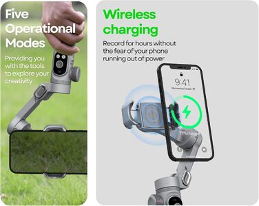 Aochuan Smart X Pro - Стабілізатор Gimbal для смартфонів (iPhone/Android) з триподом, 3-осьовий, для зйомки відео та vlogs