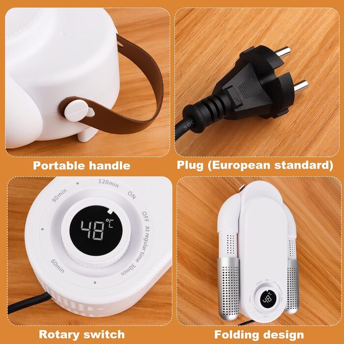 Електричний сушильник для взуття з таймером та подвійним кріпленням, для швидкої сушки взуття, шапок та лижних черевиків