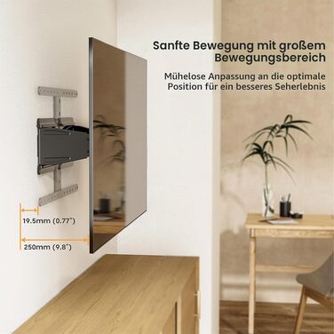 Настінний кронштейн для телевізора VALUE Ultra-Slim, для діагоналей 43-90 дюймів, навантаження до 50 кг