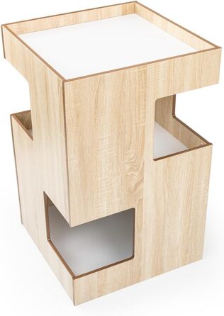 Преміум будиночок для кота з дерева, замок-вежа з ліжками, 50x50x80 см, темно-сірий (бежевий)