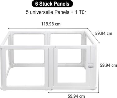 Кізочок Citylife 8-TLG: рухомий вольєр для собак, котів та дрібних тварин, 60 см, 8 частин