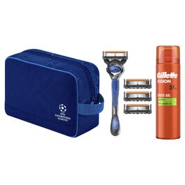 Подарунковий набір для гоління Gillette Fusion 5 ProGlide для чоловіків, металевий корпус, синій/чорний