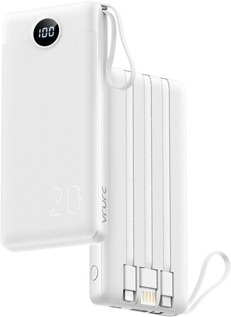 Power Bank VRURC 20000mAh з LED дисплеєм: швидка зарядка 22,5W, USB-C, для iPhone, Huawei, Samsung