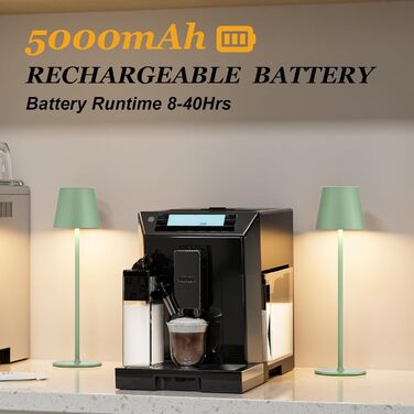 Набір з 2 бездротових настільних ламп LED з акумулятором, сенсорне регулювання яскравості, 3 режими кольору, USB-C зарядка для спальні, столу, кемпінгу (Чорний)